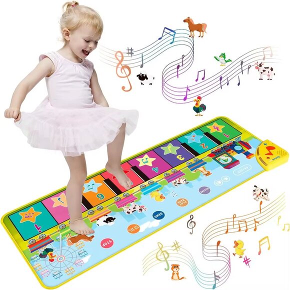Floor Piano Mat for Toddlers 1-3 with Music Sounds Educational Baby Musical Toys - Picture 1 of 12
